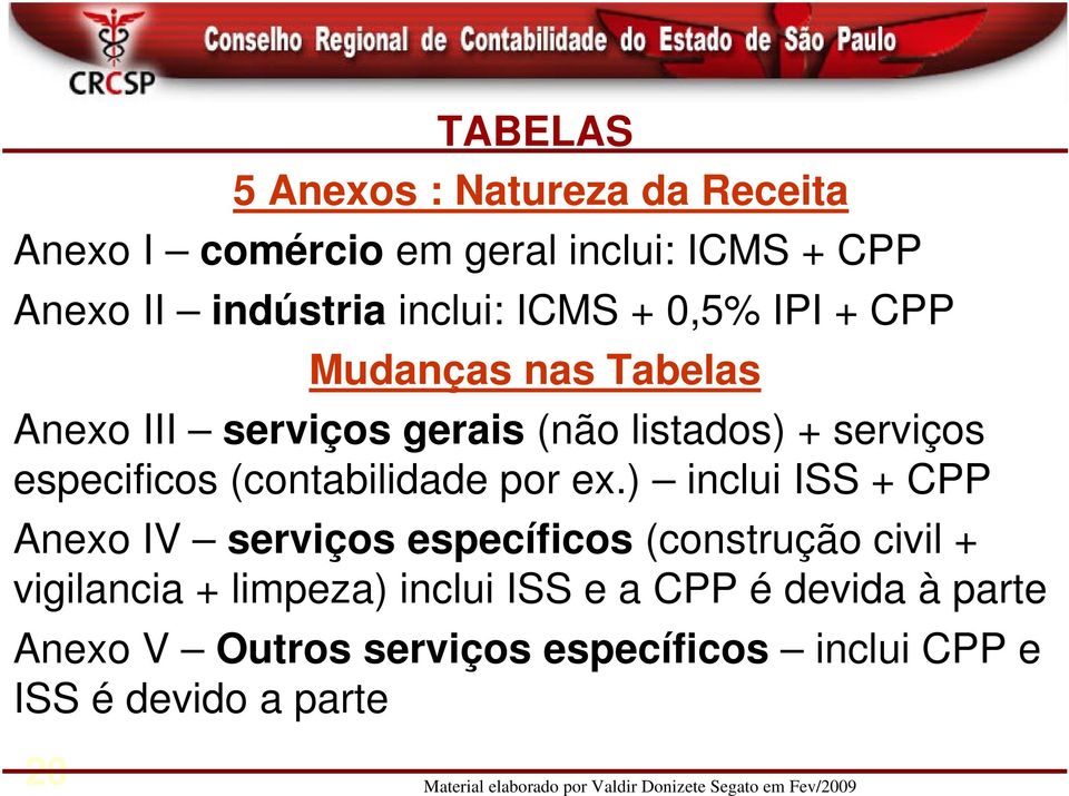 especificos (contabilidade por ex.