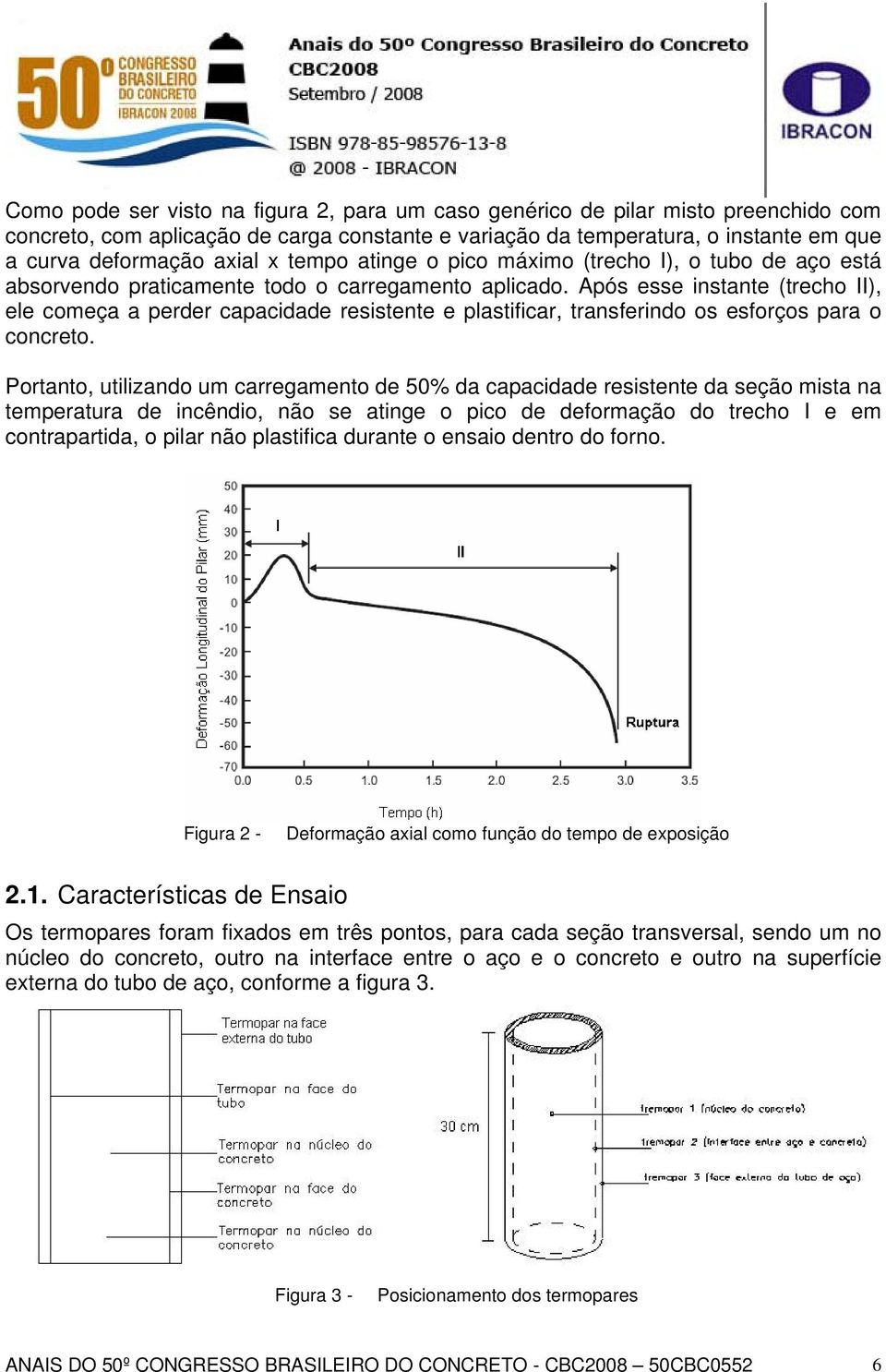 Após esse instante (trecho II), ele começa a perder capacidade resistente e plastificar, transferindo os esforços para o concreto.