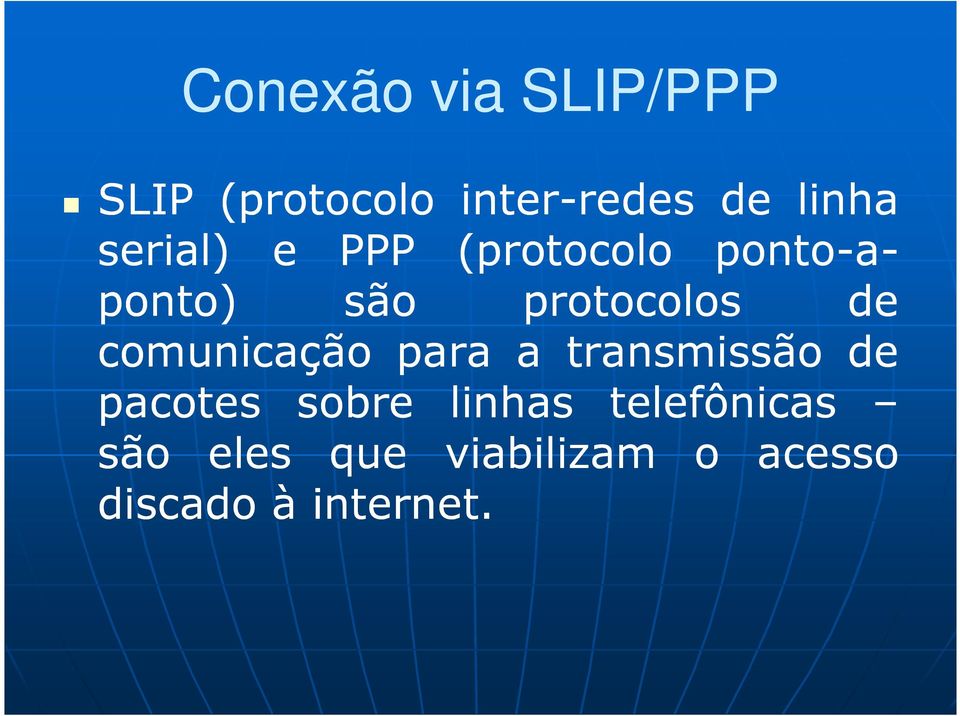 protocolos de comunicação para a transmissão de pacotes
