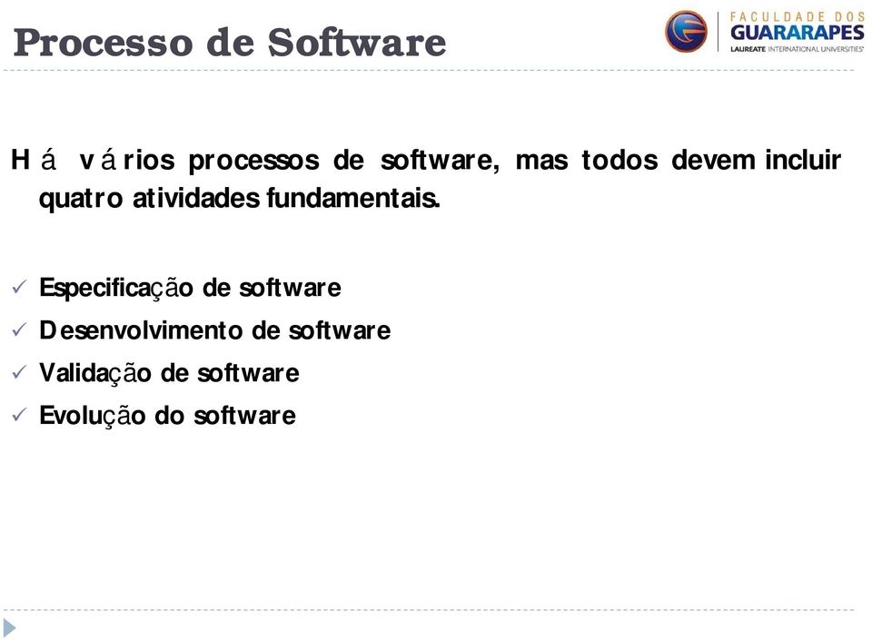 Especificação de software Desenvolvimento de