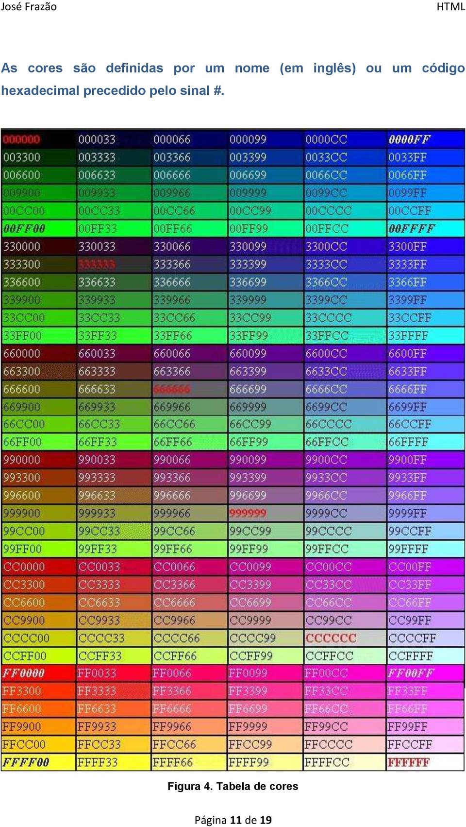 hexadecimal precedido pelo sinal #.