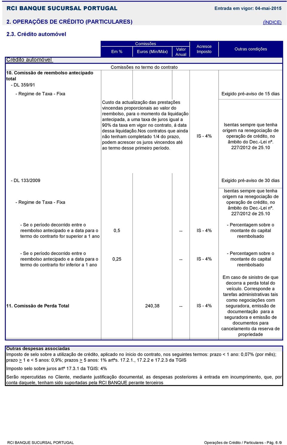 reembolso, para o momento da liquidação antecipada, a uma taxa de juros igual a 90% da taxa em vigor no contrato, á data dessa liquidação.