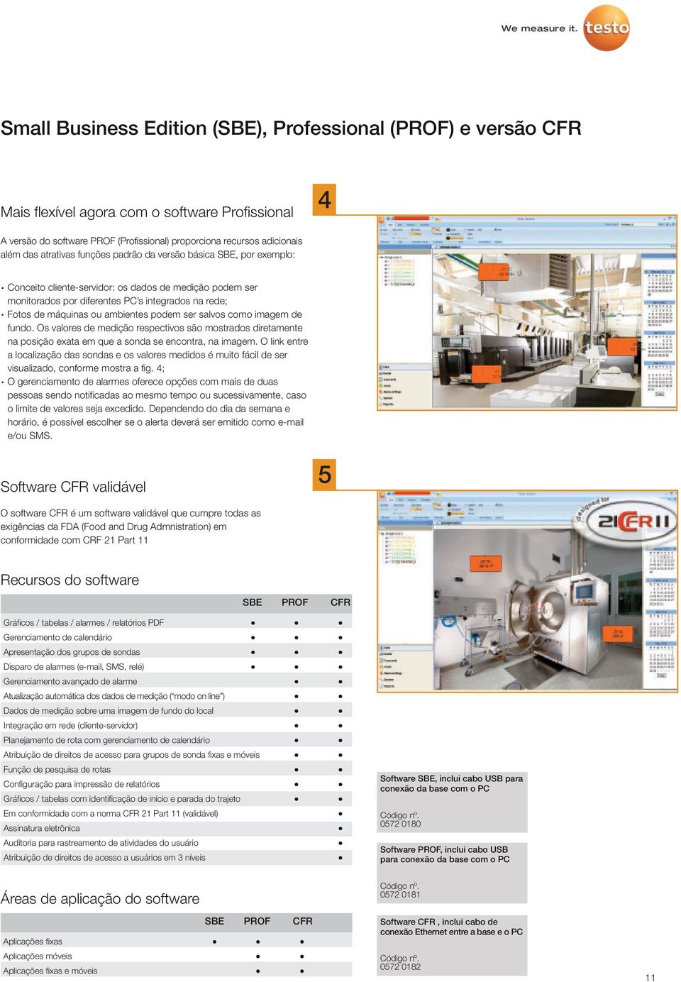 atrativas funções padrão da versão básica SBE, por exemplo: Conceito cliente-servidor: os dados de medição podem ser monitorados por diferentes PC s integrados na rede; Fotos de máquinas ou ambientes