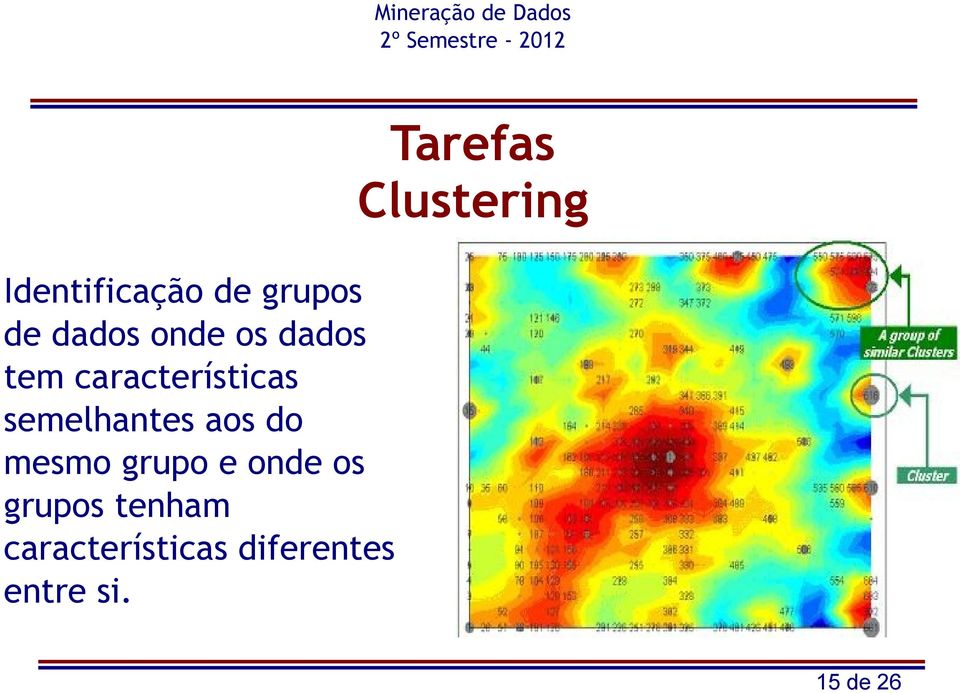 semelhantes aos do mesmo grupo e onde os