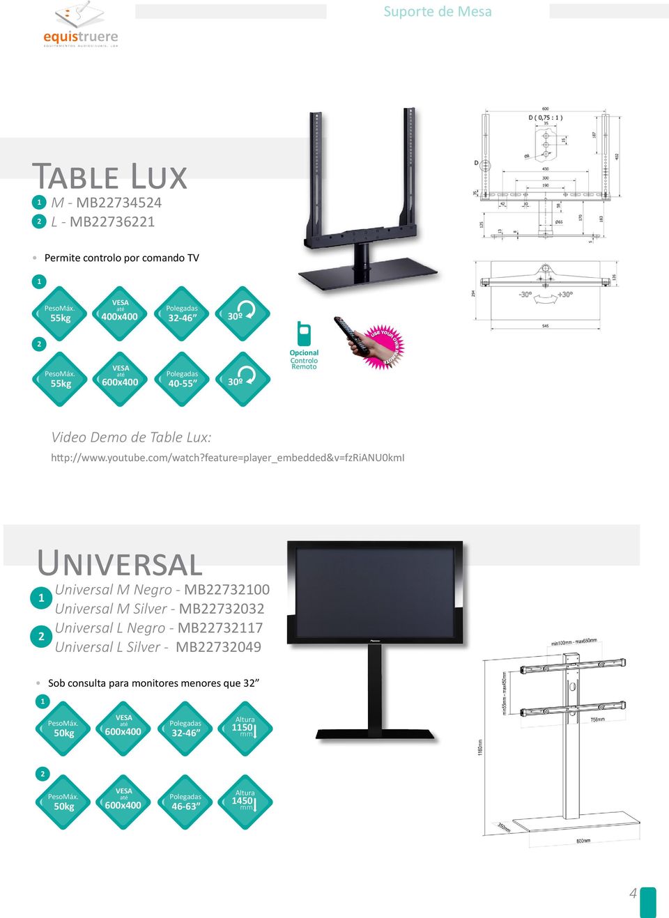 feature=player_embedded&v=fzrianu0kmi Universal Universal M Negro - MB7300 Universal M Silver - MB7303 Universal