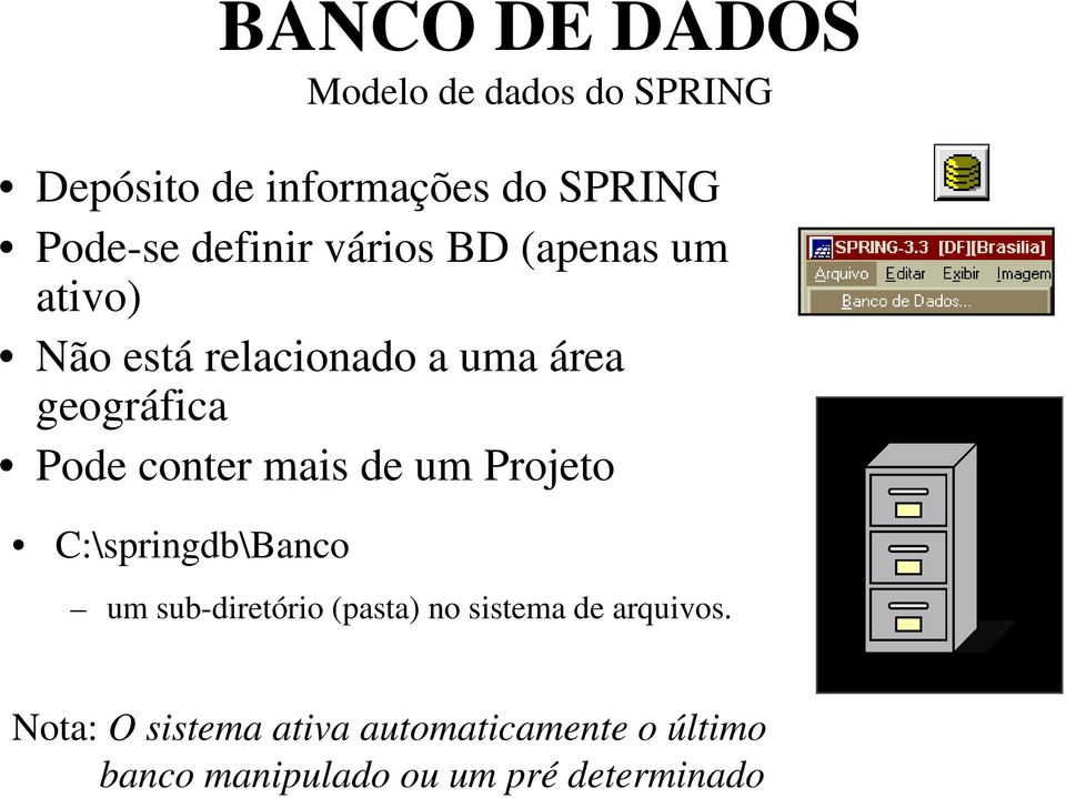 conter mais de um Projeto C:\springdb\Banco um sub-diretório (pasta) no sistema de