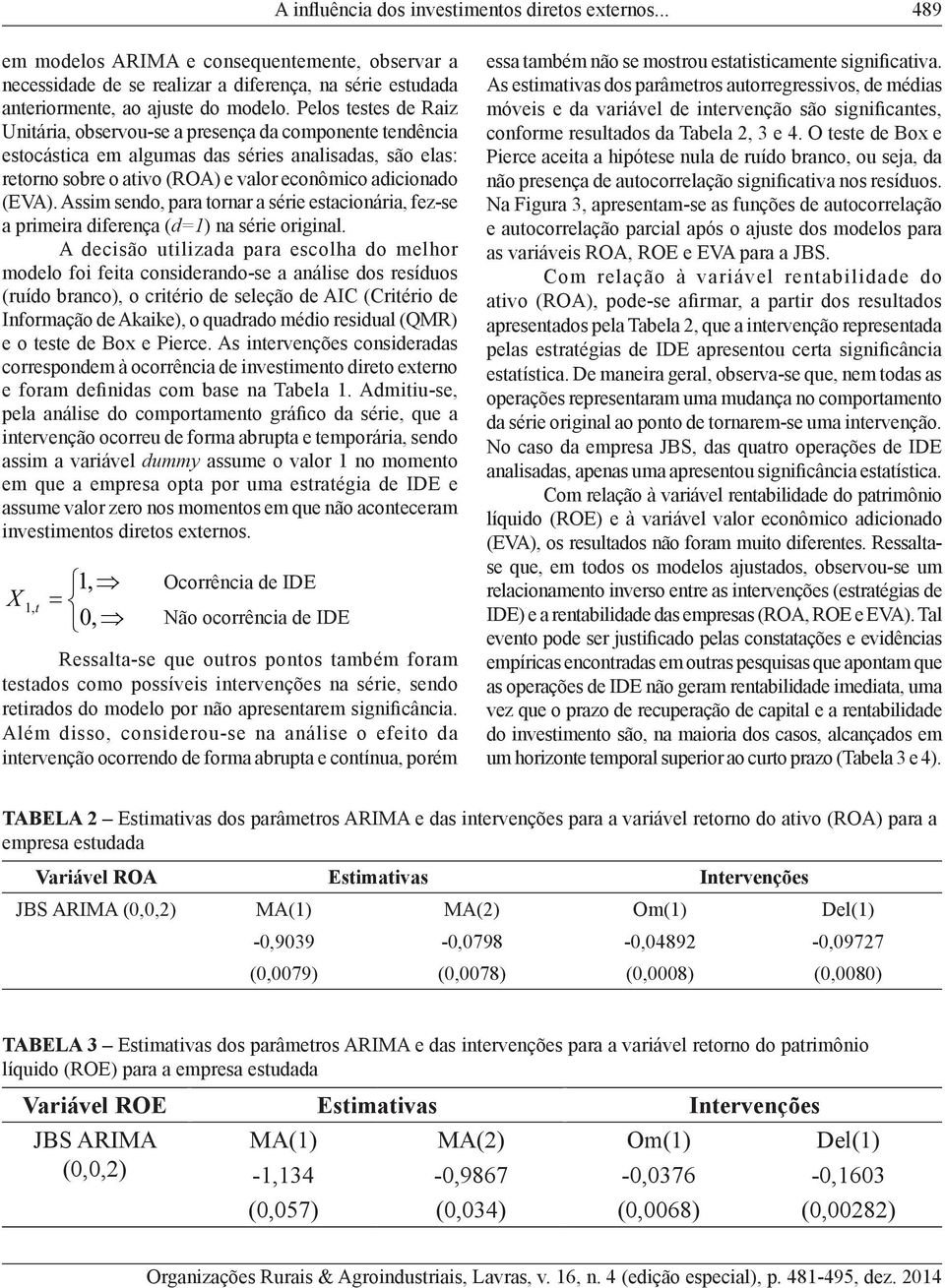 Assim sendo, para ornar a série esacionária, fez-se a primeira diferença (d=1) na série original.