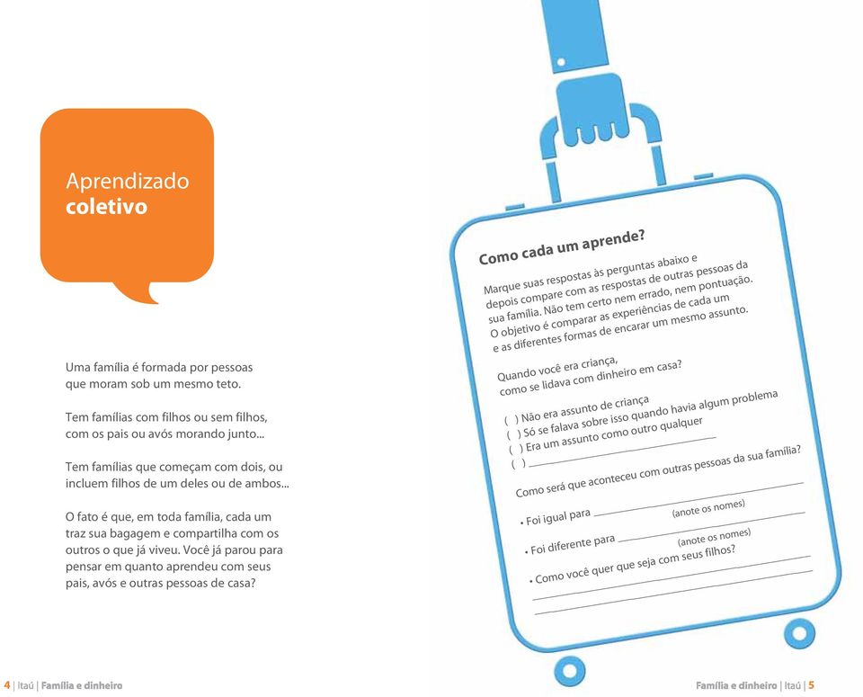 Você já parou para pensar em quanto aprendeu com seus pais, avós e outras pessoas de casa? Como cada um aprende?