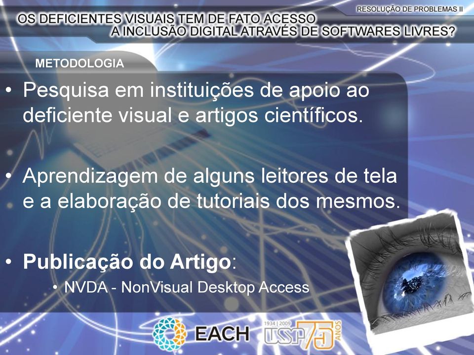 Aprendizagem de alguns leitores de tela e a elaboração