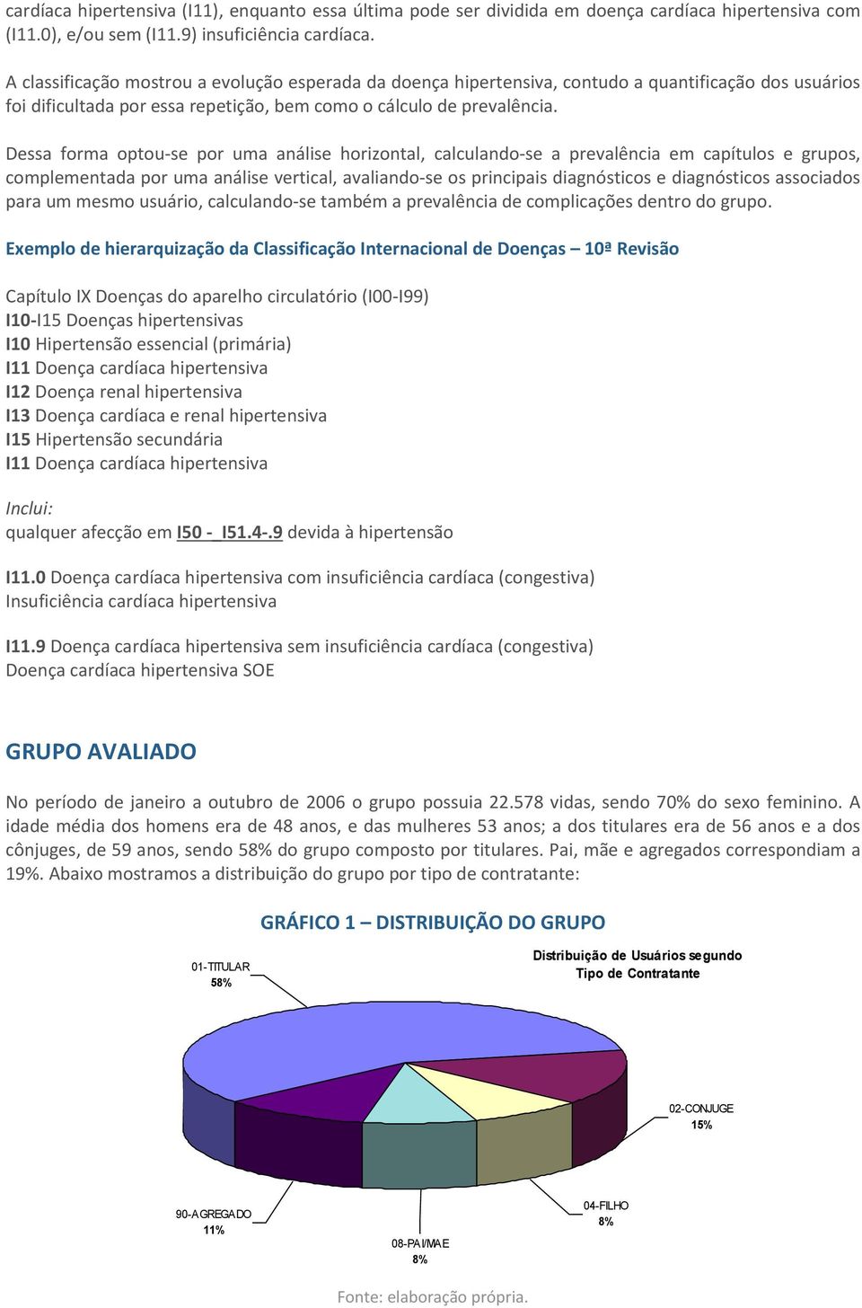 Dessa forma optou-se por uma análise horizontal, calculando-se a prevalência em capítulos e grupos, complementada por uma análise vertical, avaliando-se os principais diagnósticos e diagnósticos