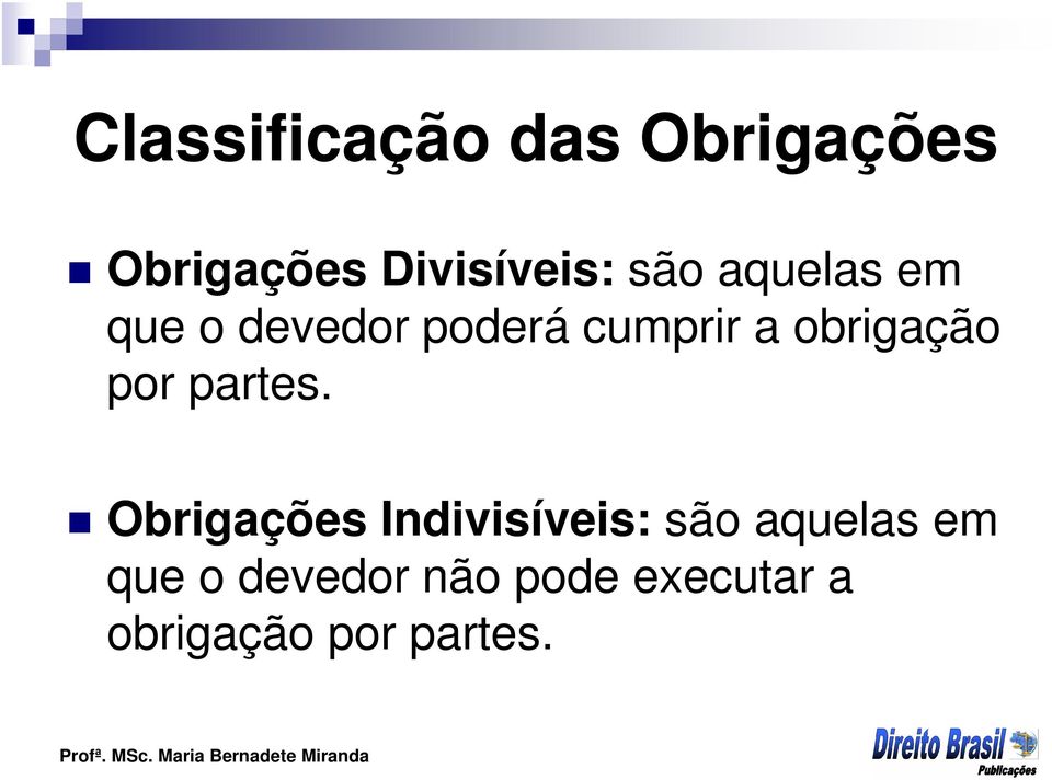 obrigação por partes.