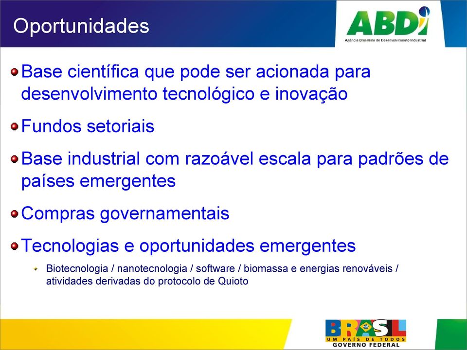 emergentes Compras governamentais Tecnologias e oportunidades emergentes Biotecnologia /