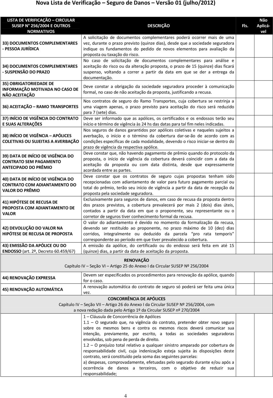 40) DATA DE INÍCIO DE VIGÊNCIA DO CONTRATO COM ADIANTAMENTO DO VALOR DO PRÊMIO 41) HIPÓTESE DE RECUSA DE PROPOSTA COM ADIANTAMENTO DE VALOR 42) DEVOLUÇÃO DO VALOR NA HIPÓTESE DE RECUSA DE PROPOSTA