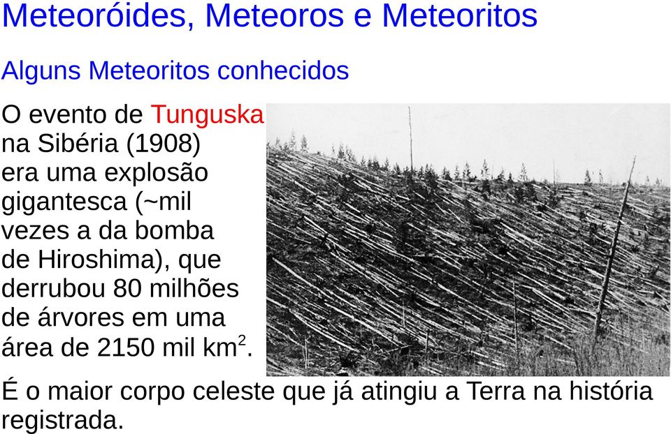 bomba de Hiroshima), que derrubou 80 milhões de árvores em uma área de 2150