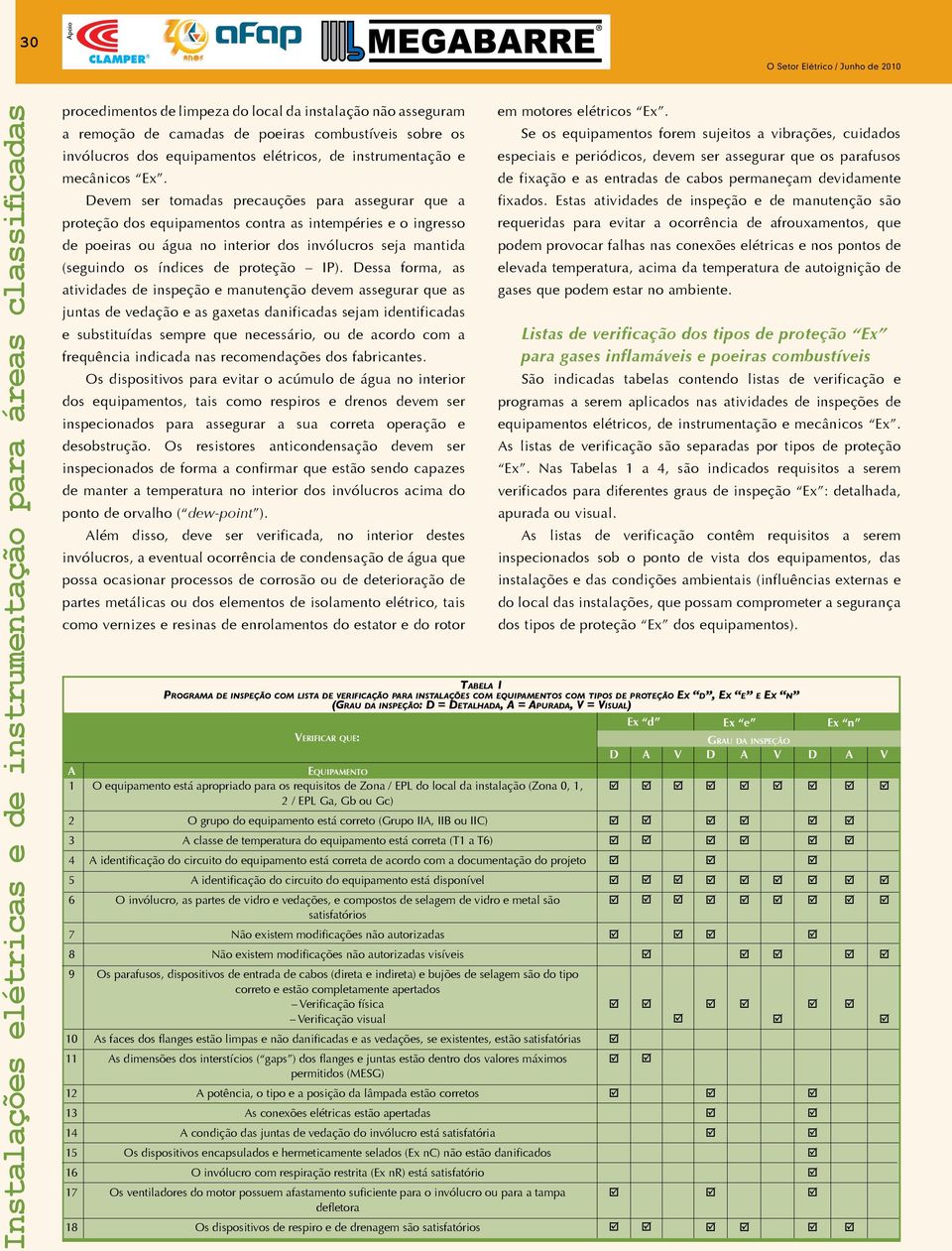 evem ser tomadas precauções para assegurar que a proteção dos equipamentos contra as intempéries e o ingresso de poeiras ou água no interior dos invólucros seja mantida (seguindo os índices de