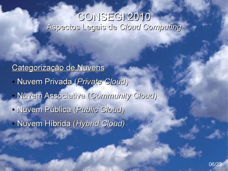 (Community( Cloud) Nuvem Pública