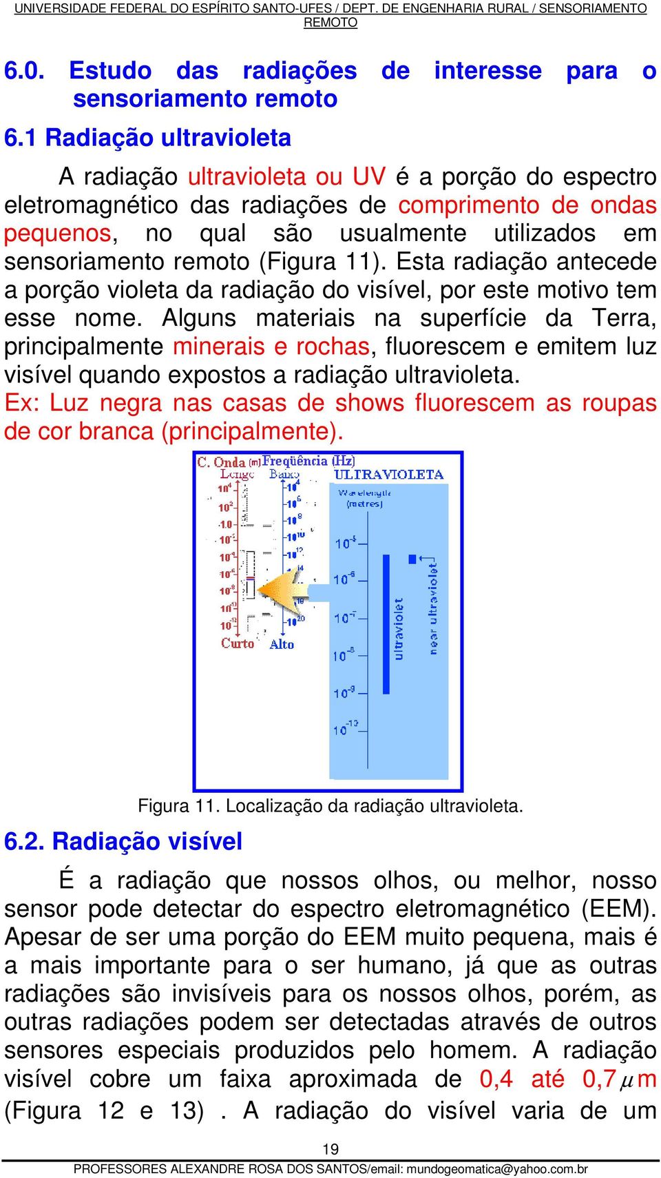 (Figura 11). Esta radiação antecede a porção violeta da radiação do visível, por este motivo tem esse nome.