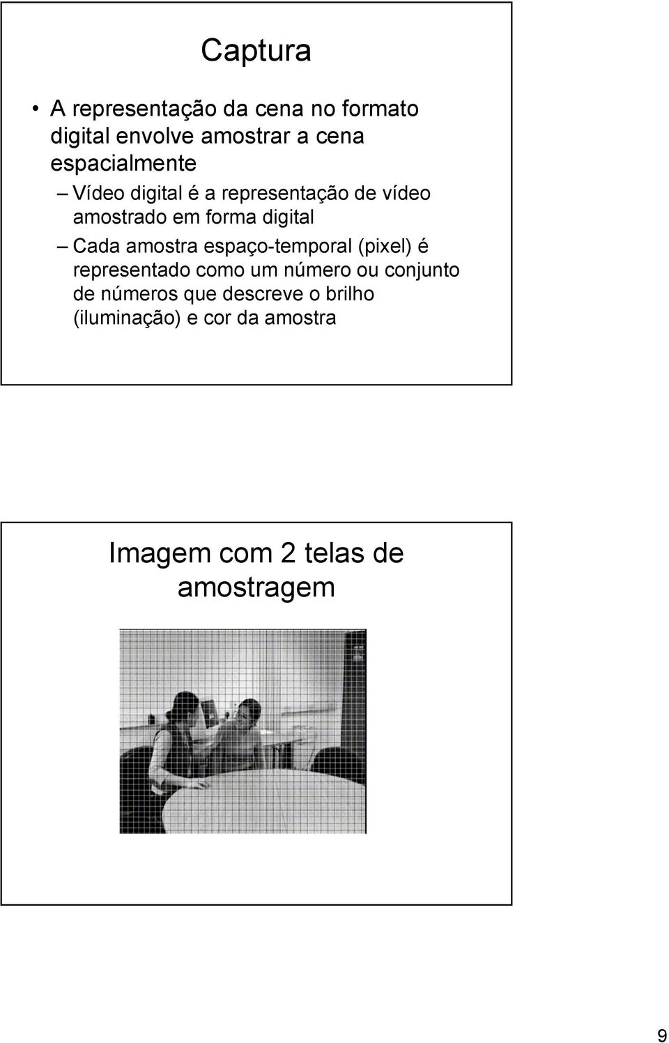 Cada amostra espaço-temporal (pixel) é representado como um número ou conjunto de