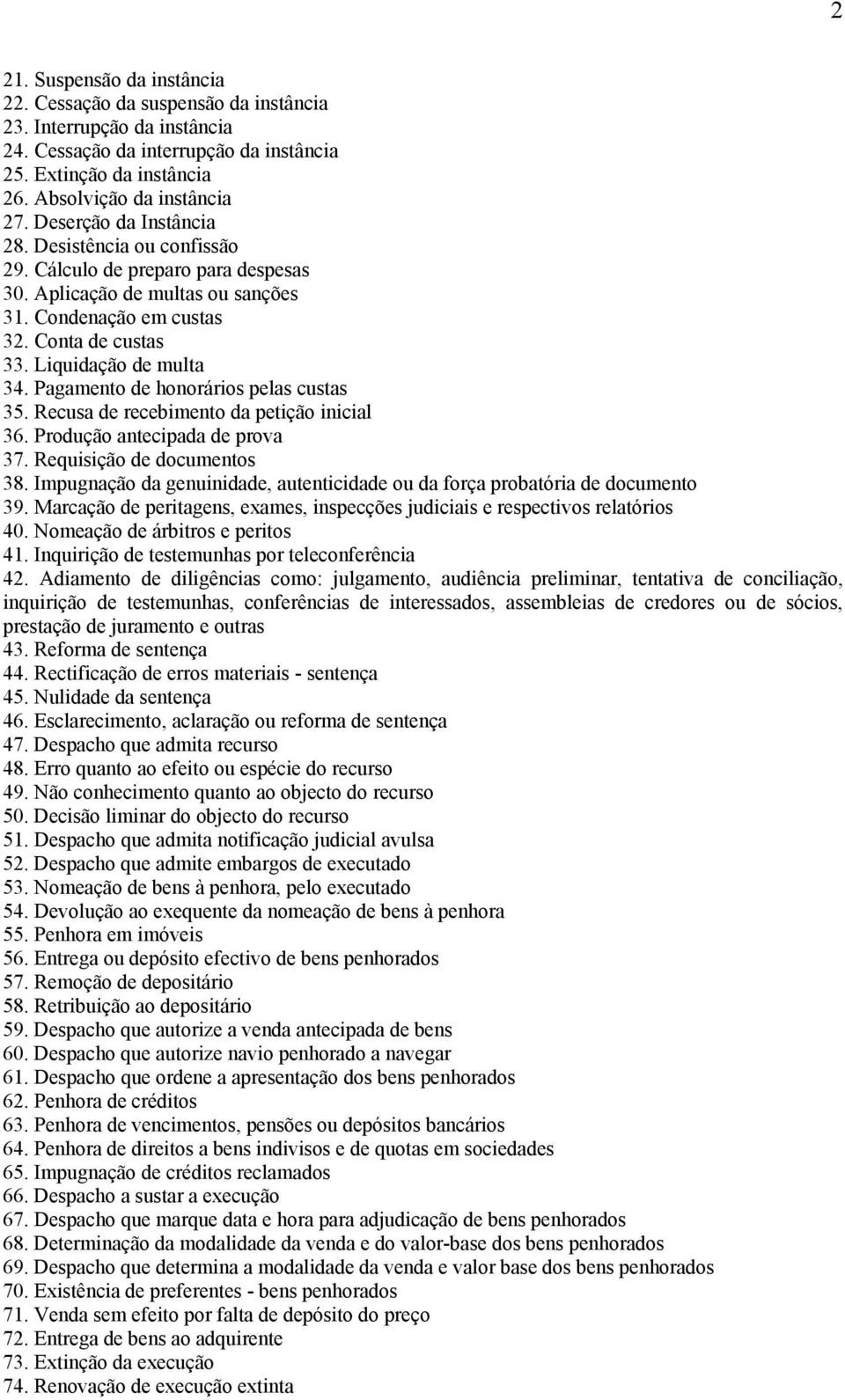 Pagamento de honorários pelas custas 35. Recusa de recebimento da petição inicial 36. Produção antecipada de prova 37. Requisição de documentos 38.