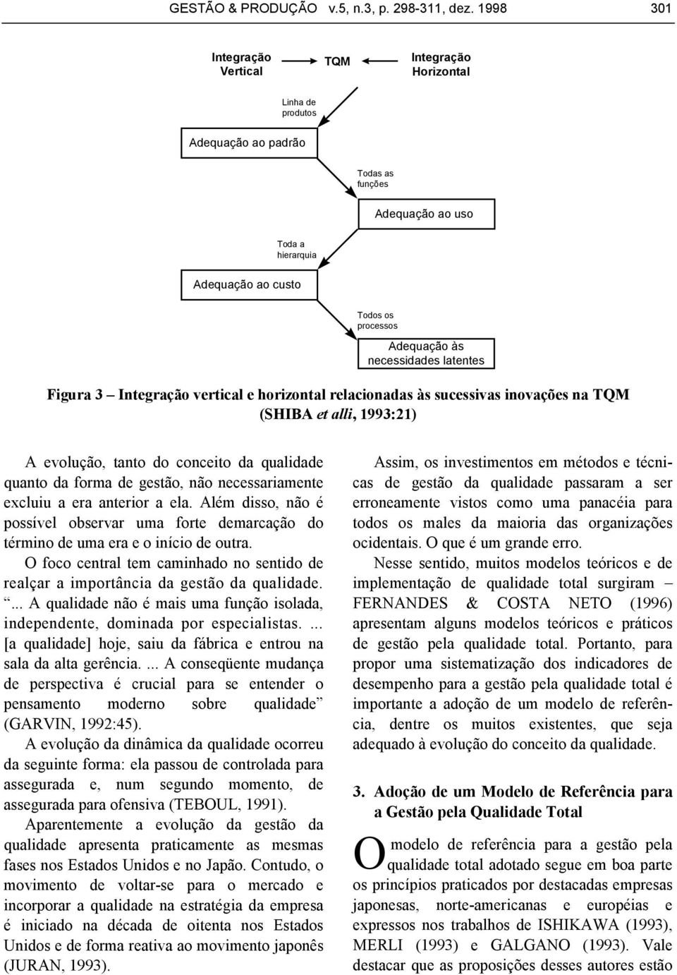 necessidades latentes Figura 3 Integração vertical e horizontal relacionadas às sucessivas inovações na TQM (SHIBA et alli, 1993:21) A evolução, tanto do conceito da qualidade quanto da forma de