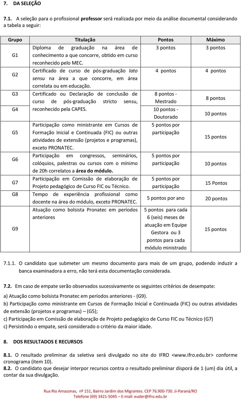 conhecimento a que concorre, obtido em curso reconhecido pelo MEC. Certificado de curso de pós-graduação lato sensu na área a que concorre, em área correlata ou em educação.