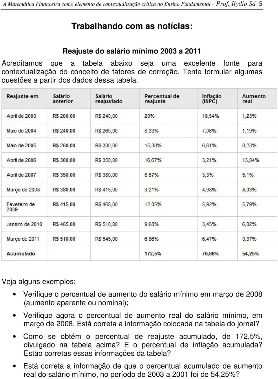 Tente formular algumas questões a partir dos dados dessa tabela.