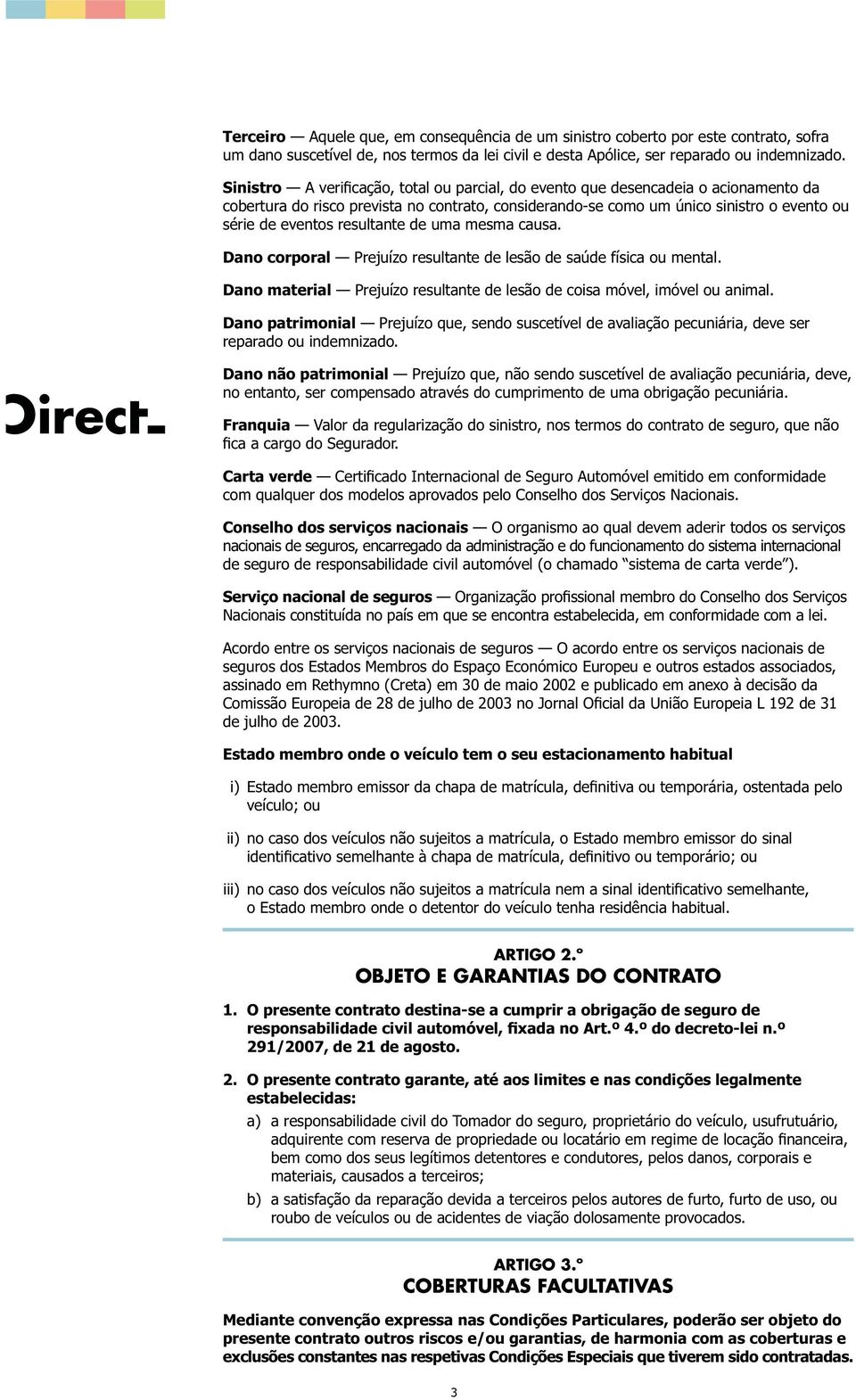 Conselho dos serviços nacionais ARTIGO 2.