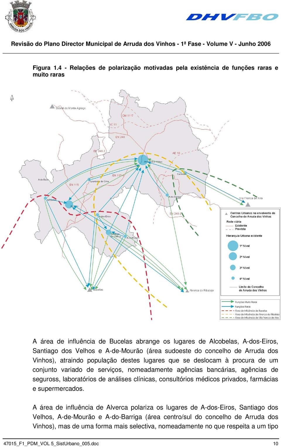 A-de-Mourão (área sudoeste do concelho de Arruda dos Vinhos), atraindo população destes lugares que se deslocam à procura de um conjunto variado de serviços, nomeadamente agências bancárias,