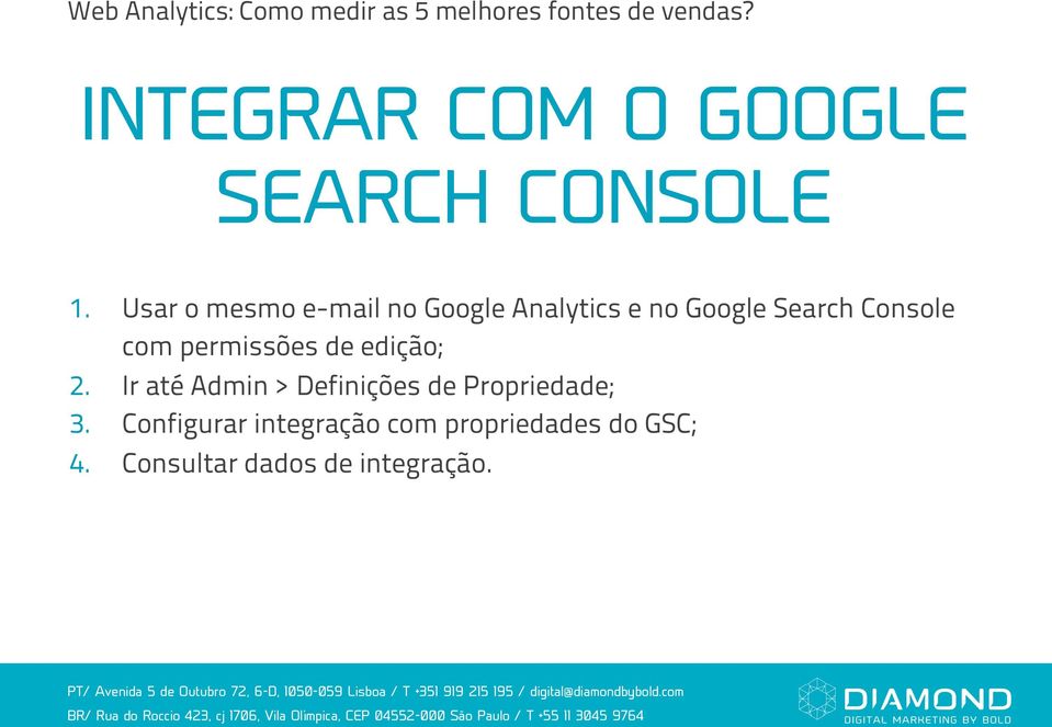 Usar o mesmo e-mail no Google Analytics e no Google Search Console com