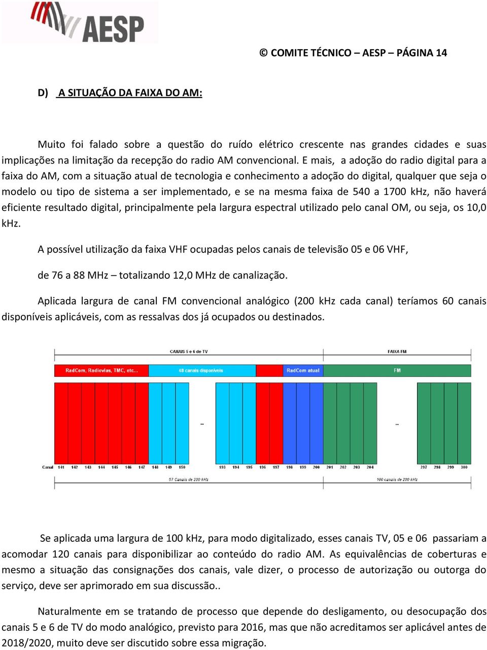 E mais, a adoção do radio digital para a faixa do AM, com a situação atual de tecnologia e conhecimento a adoção do digital, qualquer que seja o modelo ou tipo de sistema a ser implementado, e se na