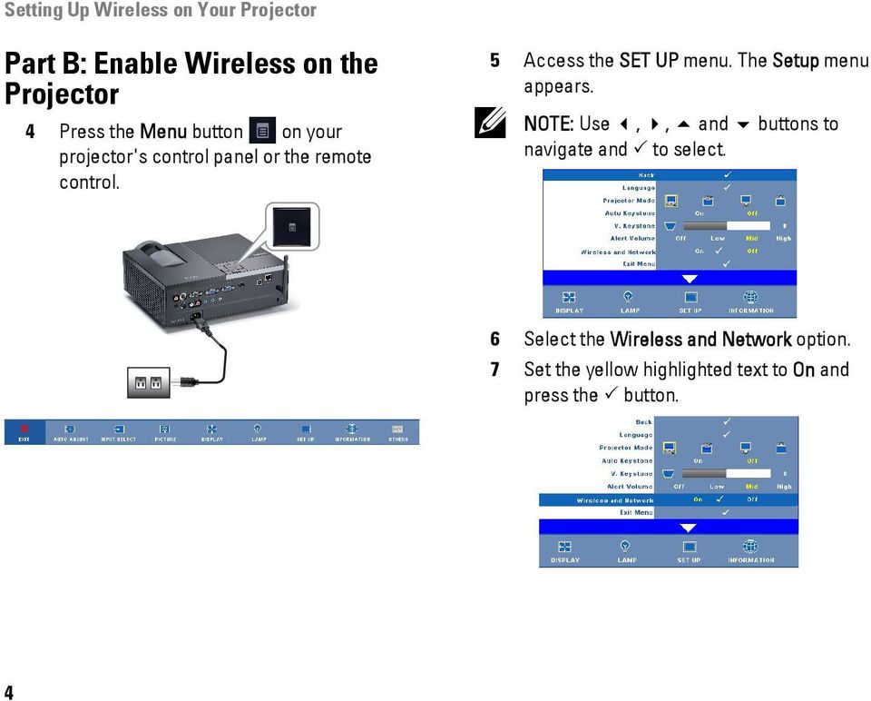 Press the Menu button on your projector's control panel or the remote control.