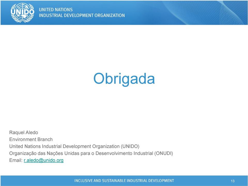 (UNIDO) Organização das Nações Unidas para o