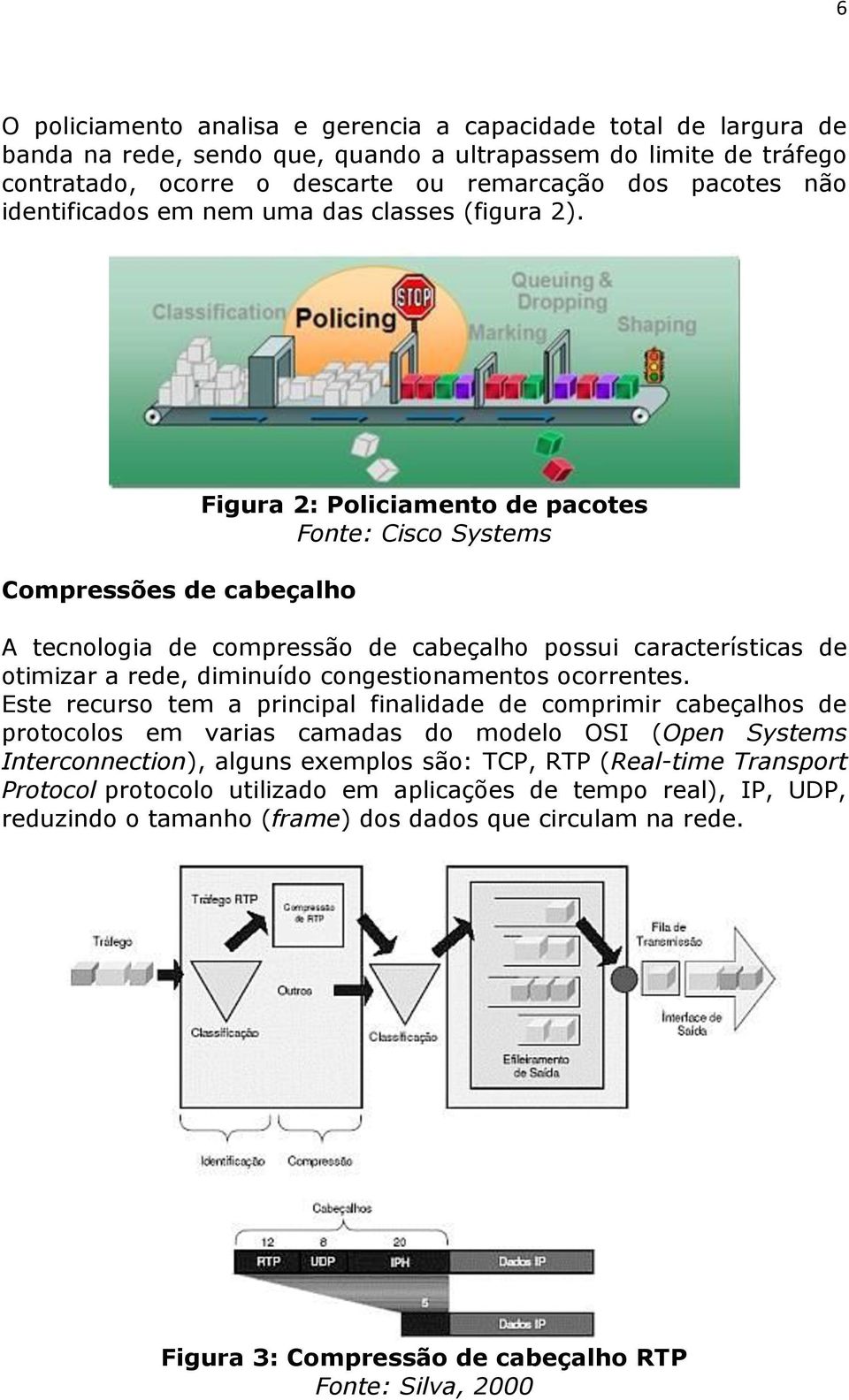 Compressões de cabeçalho Figura 2: Policiamento de pacotes Fonte: Cisco Systems A tecnologia de compressão de cabeçalho possui características de otimizar a rede, diminuído congestionamentos