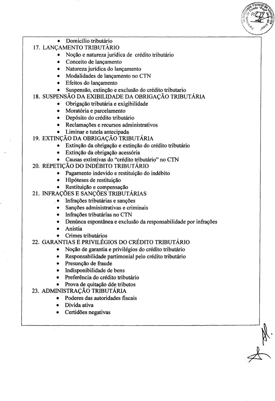 exc1usao do credito tributario 18.