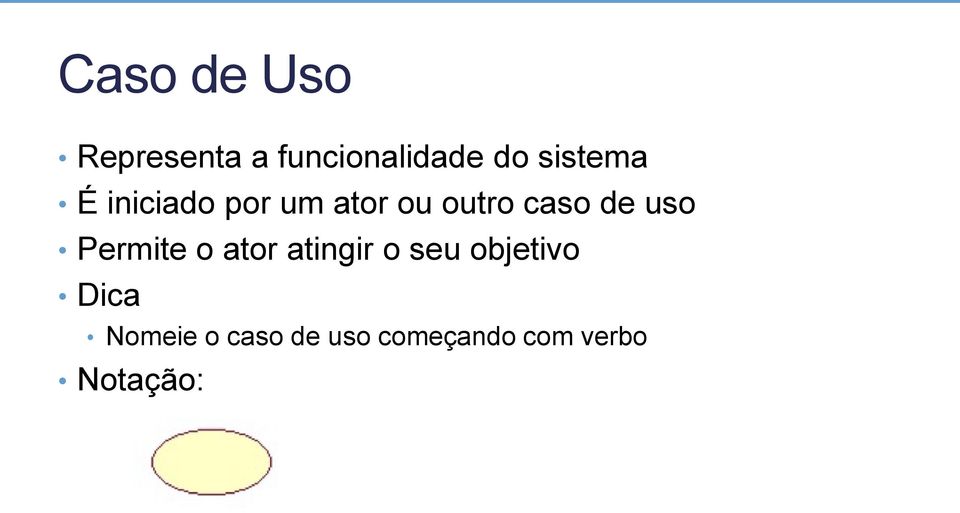 de uso Permite o ator atingir o seu objetivo