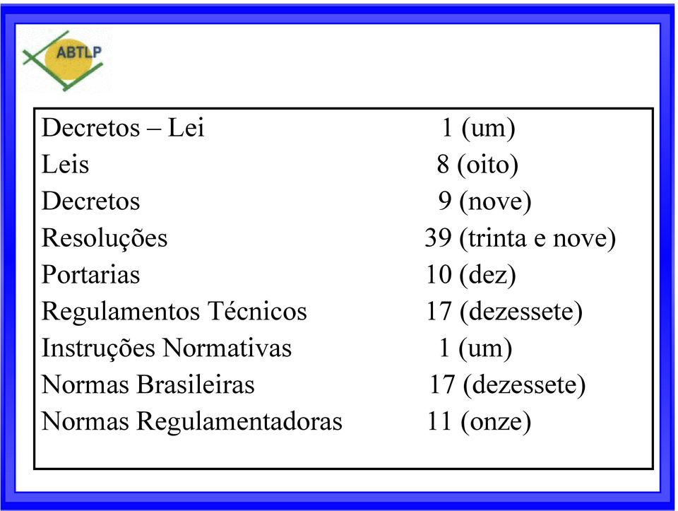 Regulamentos Técnicos 17 (dezessete) Instruções Normativas