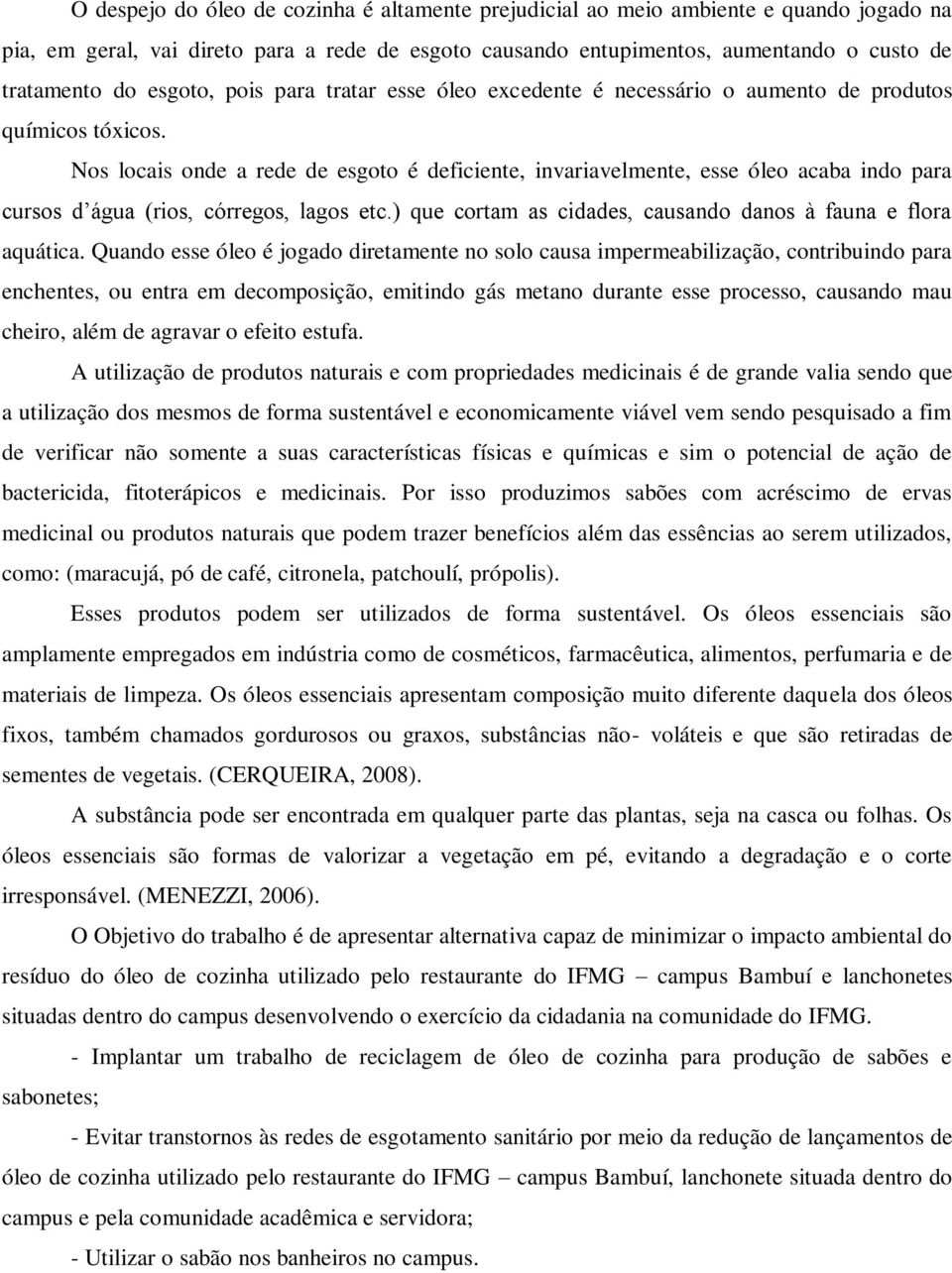 Nos locais onde a rede de esgoto é deficiente, invariavelmente, esse óleo acaba indo para cursos d água (rios, córregos, lagos etc.) que cortam as cidades, causando danos à fauna e flora aquática.