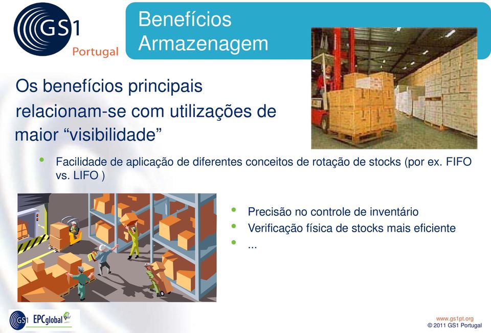 diferentes conceitos de rotação de stocks (por ex. FIFO vs.