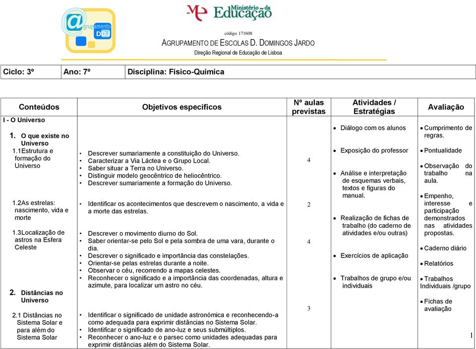 1 Distâncias no Sistema Solar e para além do Sistema Solar Descrever sumariamente a constituição do Universo. Caracterizar a Via Láctea e o Grupo Local. Saber situar a Terra no Universo.