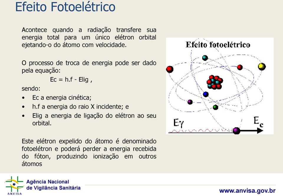 f - Elig, Ec a energia cinética; h.