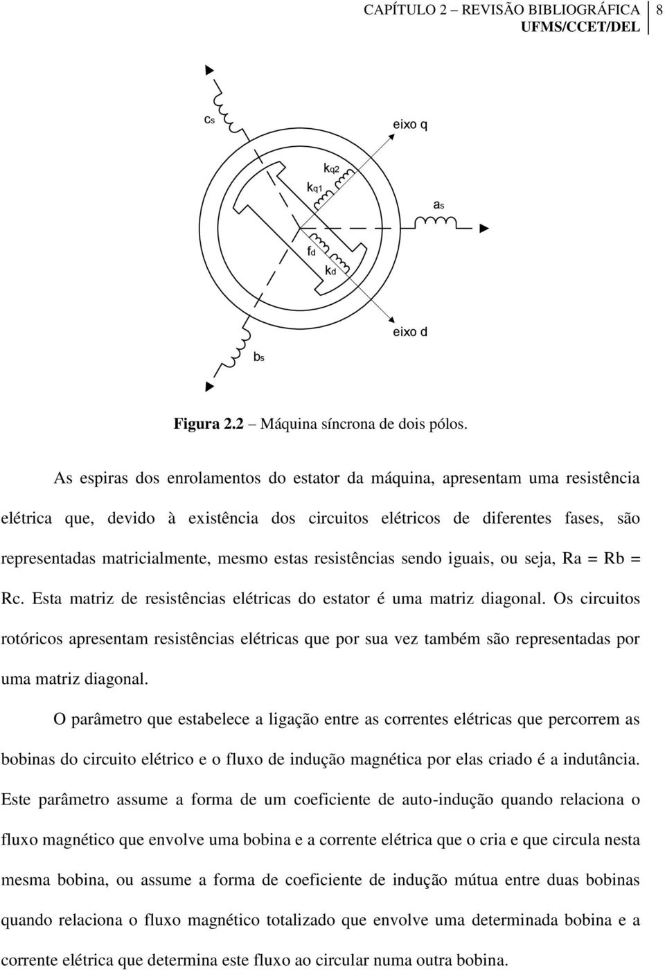 esistências sendo iguais, ou seja, Ra = Rb = Rc. Esta matiz de esistências eléticas do estato é uma matiz diagonal.