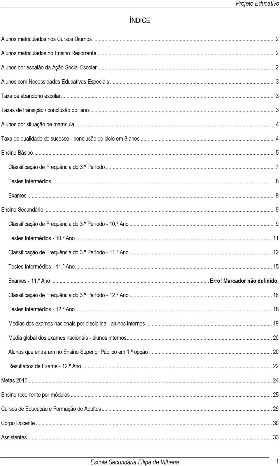 .. 5 Classificação de Frequência do 3.º Período... 7 Testes Intermédios... 8 Exames... 9 Ensino Secundário... 9 Classificação de Frequência do 3.º Período - 10.º Ano... 9 Testes Intermédios - 10.