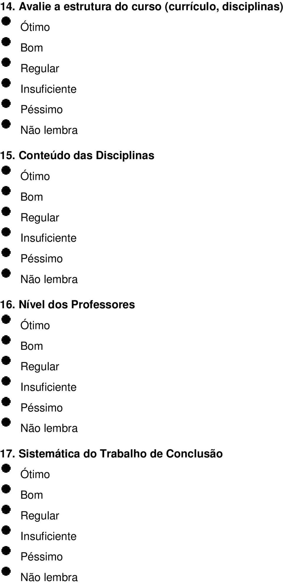 Conteúdo das Disciplinas 16.