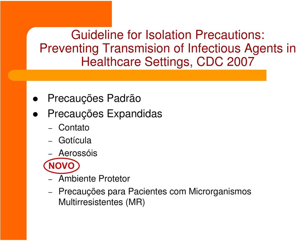 Padrão Precauções Expandidas Contato Gotícula Aerossóis NOVO
