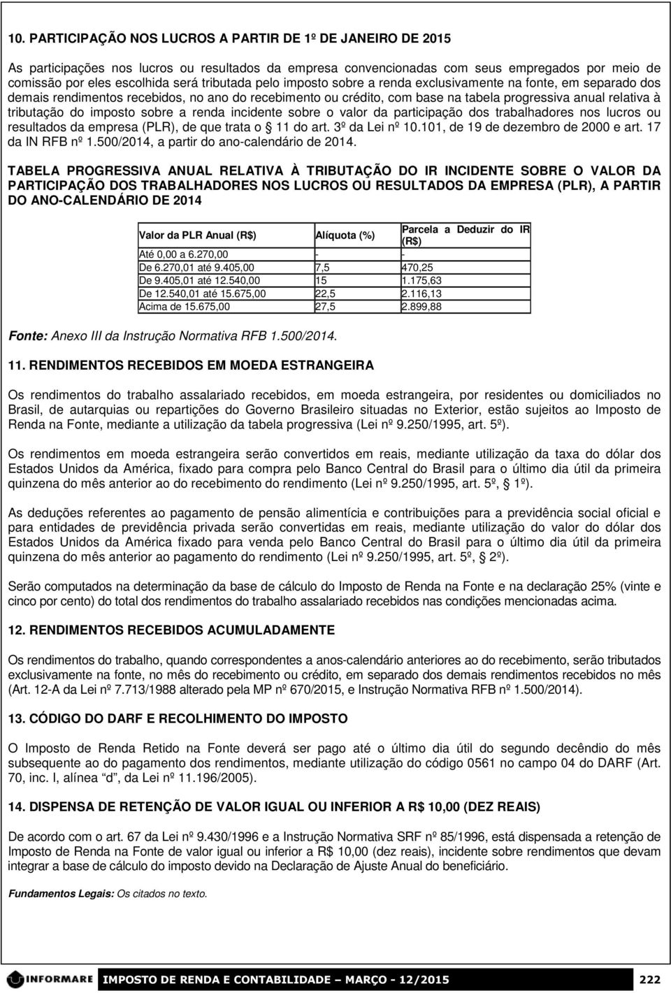 tributação do imposto sobre a renda incidente sobre o valor da participação dos trabalhadores nos lucros ou resultados da empresa (PLR), de que trata o 11 do art. 3º da Lei nº 10.