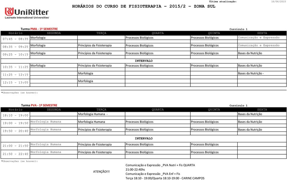 Nutrição Morfologia Bases da Nutrição - Morfologia Turma PVA - 1º SEMESTRE Currículo 1 Morfologia Humana - Bases da Nutrição Morfologia Humana Morfologia Humana Processos Biológicos Processos