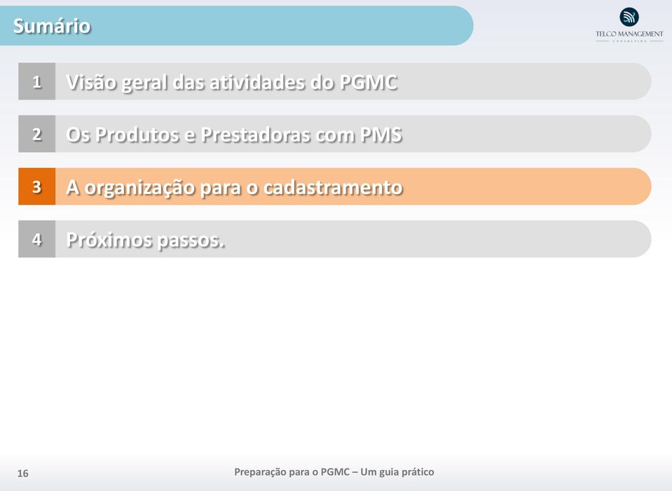 organização para o cadastramento Uma