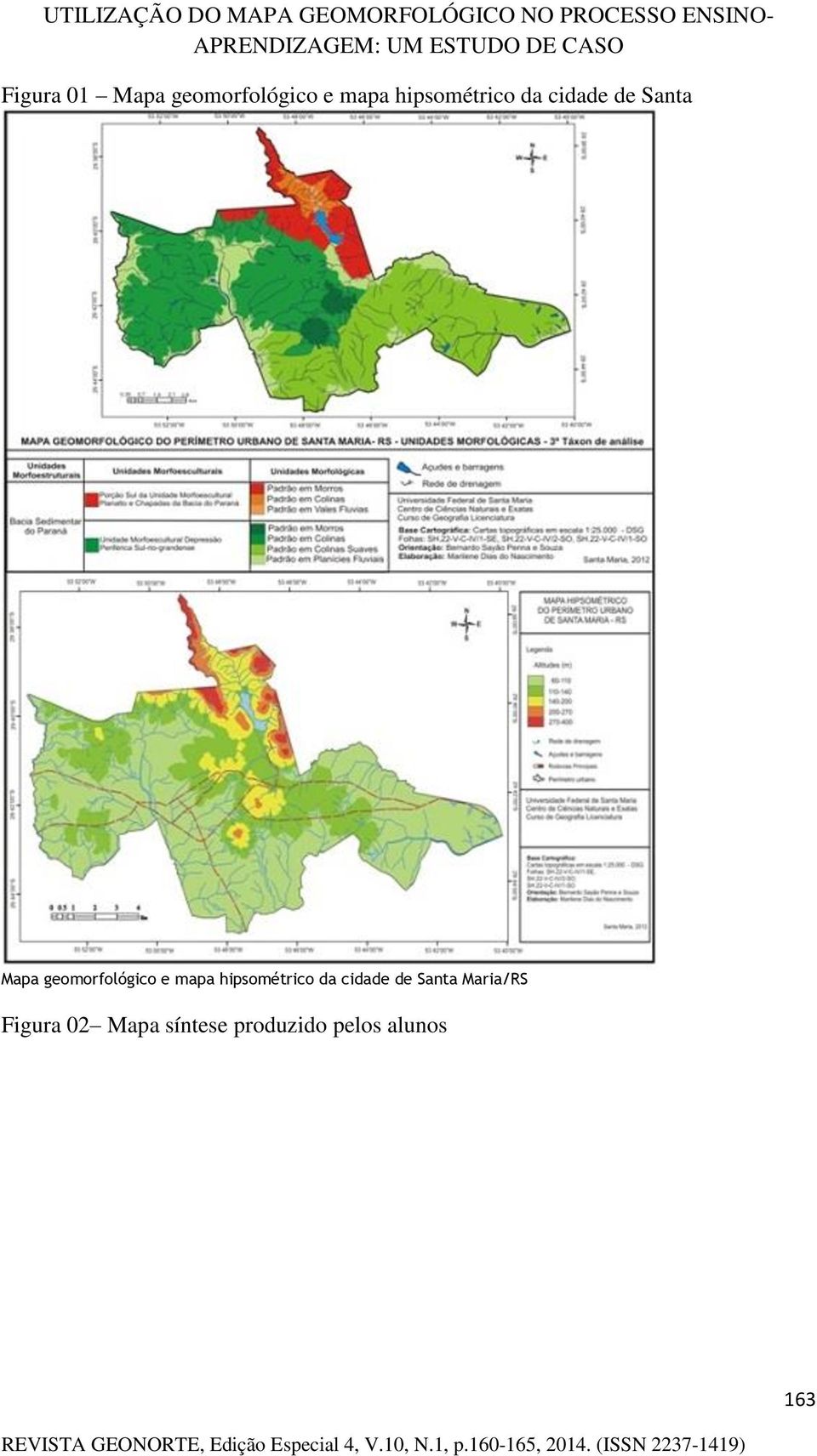 geomorfológico e mapa hipsométrico da cidade