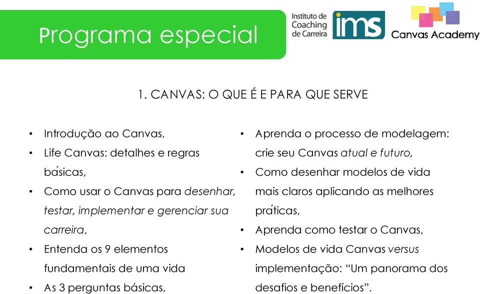 testar, implementar e gerenciar sua carreira, Entenda os 9 elementos fundamentais de uma vida As 3 perguntas básicas, Aprenda o