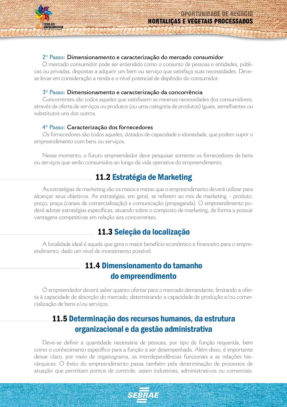 3 Passo: Dimensionamento e caracterização da concorrência Concorrentes são todos aqueles que satisfazem as mesmas necessidades dos consumidores, através da oferta de serviços ou produtos (ou uma